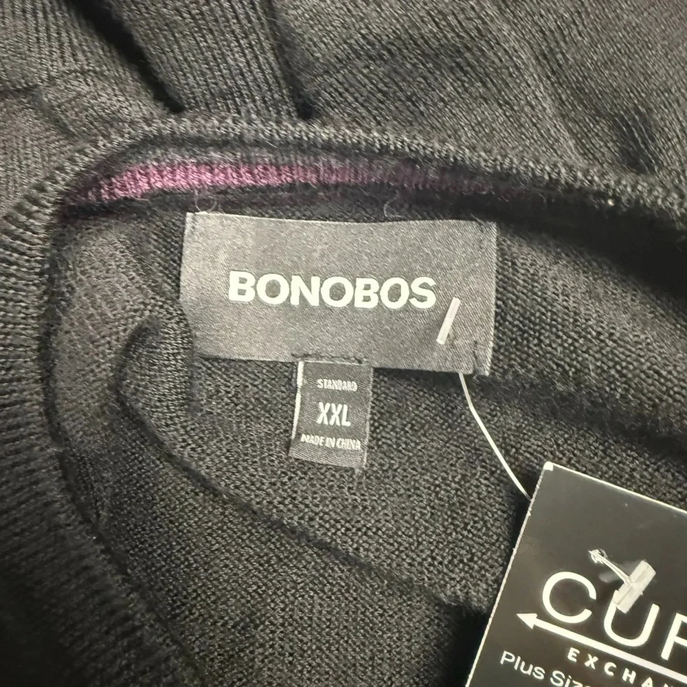 Bonobos Black 100% MERINO WOOL Sweater - Size XXL